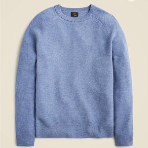 NWT J. Crew 100% Cashmere Waffle Blue Sweater